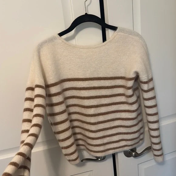 Striped Barry V-Neck Button-Up Sweater - Picture 4 of 4